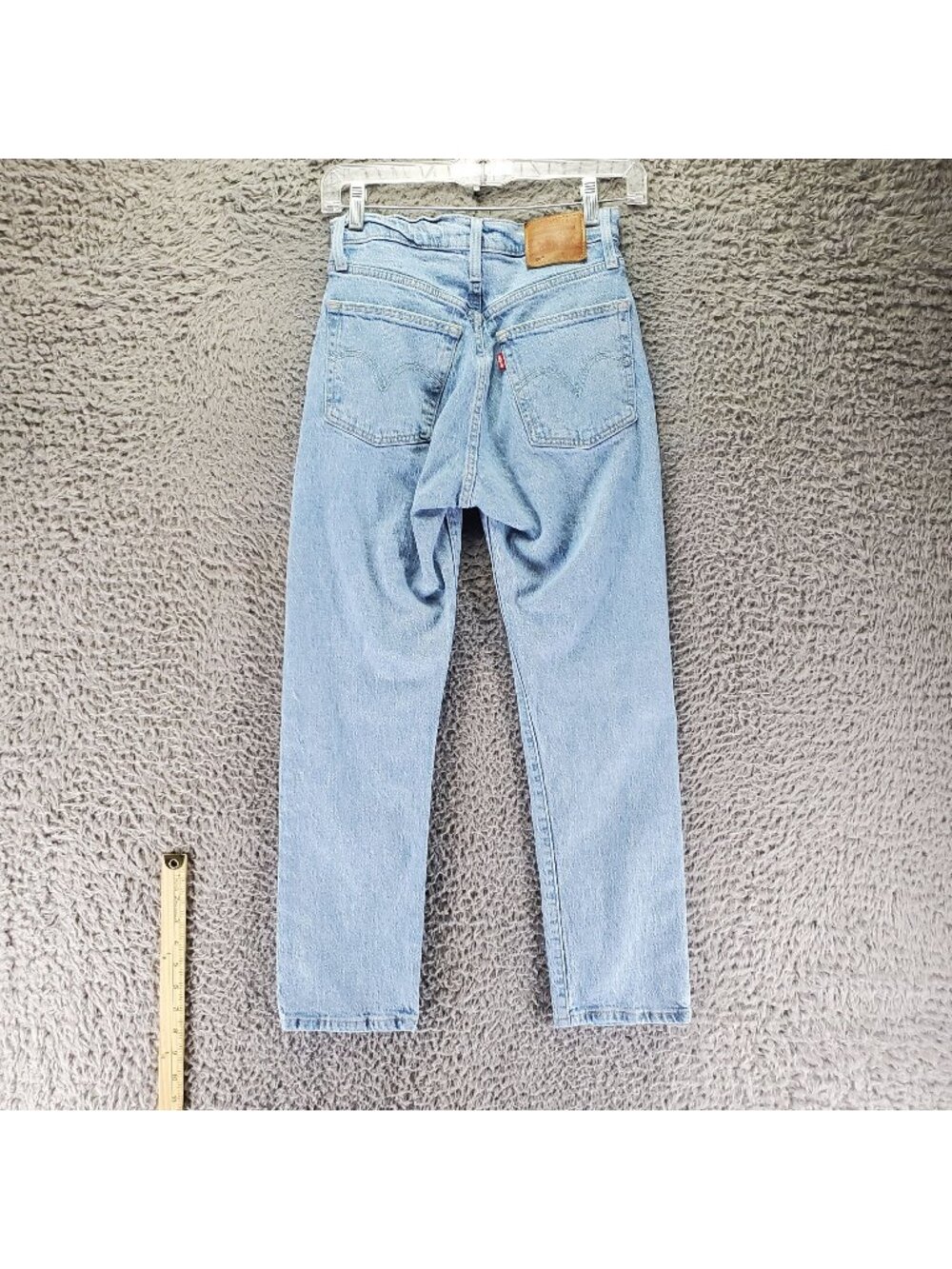 Levis Jeans Womens 24 Blue 501 Premium Big E Straight Ankle Stretch Denim *Read*